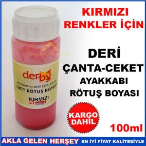 KIRMIZI DERİ ÇANTA CEKET AYAKKABI RÖTUŞ BOYASI