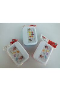 Pratik Plastik Pobi Dikdörtgen Çiftli Beslenme Seti  16.5 cm x 12 cm