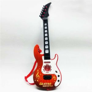 Rock and Roll Style Işıklı Müzikli 52x16 cm Pilli Elektro Gitar - Oyuncak Gitar