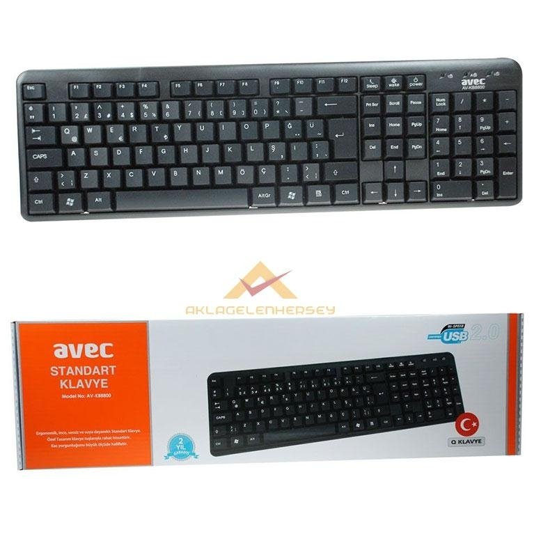 AVEC ERGONOMİK STANDART USB KABLOLU Q KLAVYE