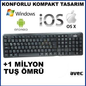 AVEC ERGONOMİK STANDART USB KABLOLU Q KLAVYE