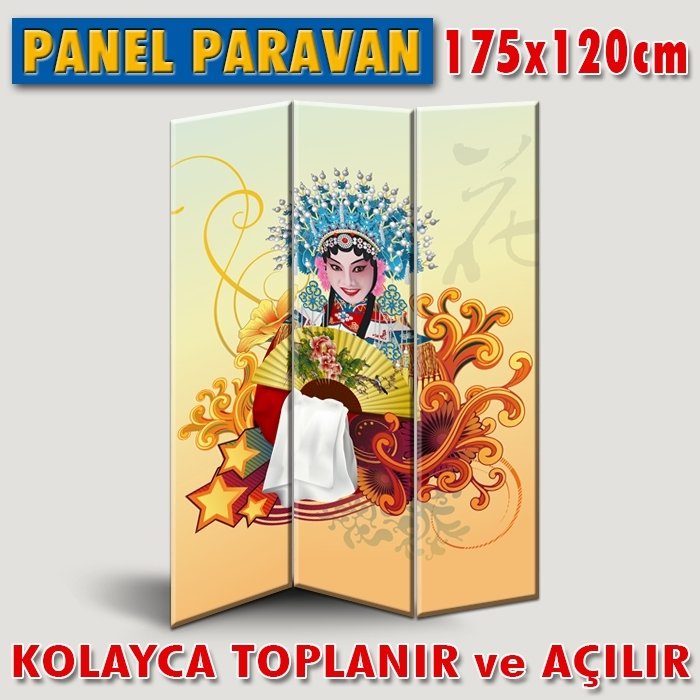 GÖRSELLİ KATLANIR PANEL BÖLME SİSTEMİ - UZAKDOĞU - JAPON KADIN