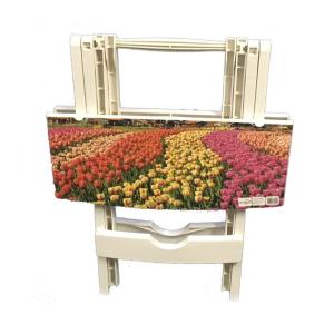Manzara Desenli Çok Amaçlı Pratik Katlanır Plastik Masa 44x38 cm Katlanır Sehpa Laptop Masası