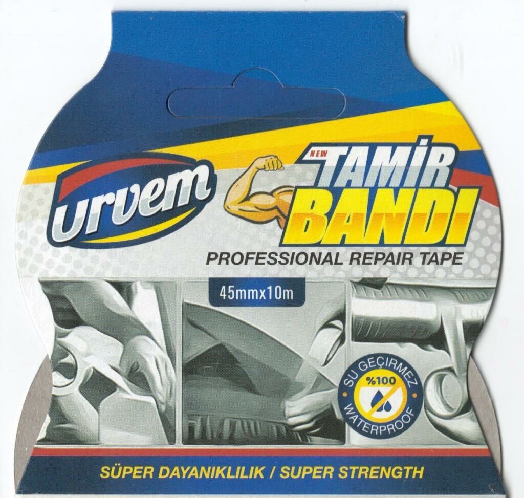 Metalik Gri Su Geçirmez Profesyonel Tamir Bandı 45mm x 10metre