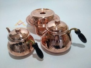 BAKIR KÖMÜR OCAĞI ile BÜYÜK BOY BALKON SEFASI BAKIR ÇAYDANLIK SET