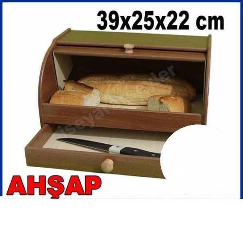 BÜYÜK BOY AHŞAP ÇEKMECELİ EKMEK KUTUSU EKMEKLİK