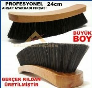 GERÇEK KIL BÜYÜK BOY AHŞAP AYAKKABI FIRÇASI 24cm