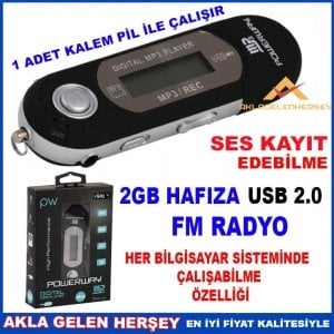 POWERWAY 2GB PİLLİ RADYOLU KULAKLIKLI MP3 ÇALAR