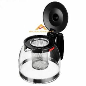 Filtreli Çelik Süzgeçli Büyük Boy Cam Demlik