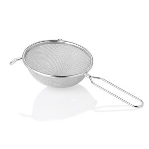 PASLANMAZ ÇELİK 22 CM ÇAP 19 CM SAP UZUNLUĞU KALAYLI SÜT VE SIVI SÜZGECİ