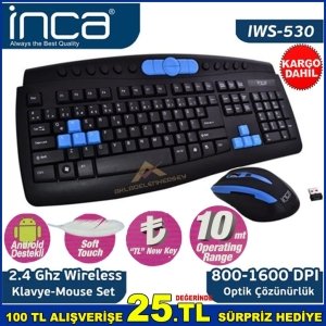 ANDROİD DESTEKLİ USB GİRİŞLİ KABLOSUZ MULTİMEDİA KLAVYE VE MOUSE