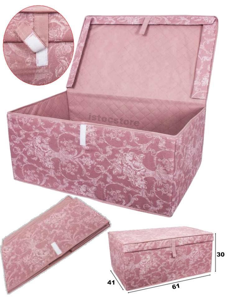 Alas Mega 61x41x30 BüyükBoy Katlanır Saklama Kutusu Çok Amaçlı Kapaklı Kutu Hurç Kumaş Sandık