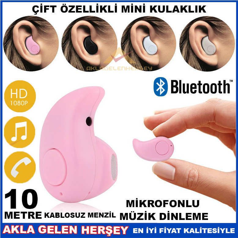 ÇOK FONKSİYONLU MİNİ BLUETOOTH KULAKLIK PEMBE