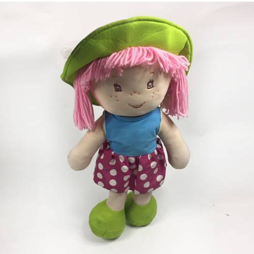 Bez Bebek Orlon Saçlı Yumuşak Dolgu Malzemeli Peluş Bebek 58 cm