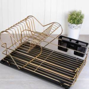 Lalezar Gold Bulaşık Sepeti Kalp Şekilli Bulaşıklık Tabaklık 43x33x11cm Bulaşık Kurutma Izgarası