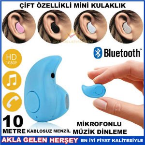 ÇOK FONKSİYONLU MİNİ BLUETOOTH KULAKLIK MAVİ