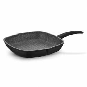 Granit Kaplama Döküm Izgara Tavası Yanmaz Yapışmaz Kare Tava 28cm