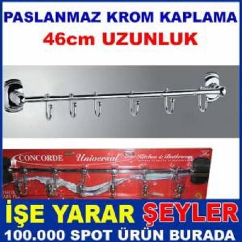 6 KANCALI HAREKETLİ KROM MUTFAK VE BANYO ASKISI