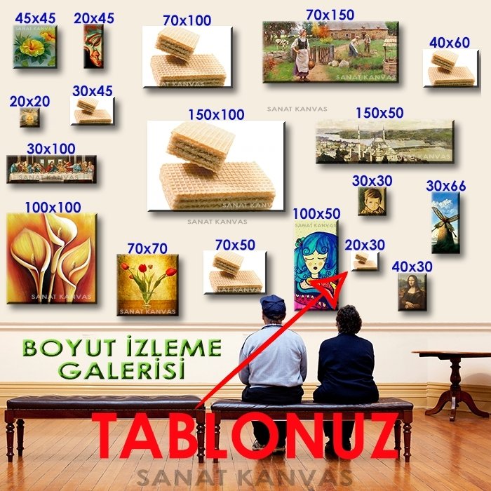 ÇITIR GOFRET DİLİMİ 7 değişen ölçü ORİJİNAL KANVAS TABLO