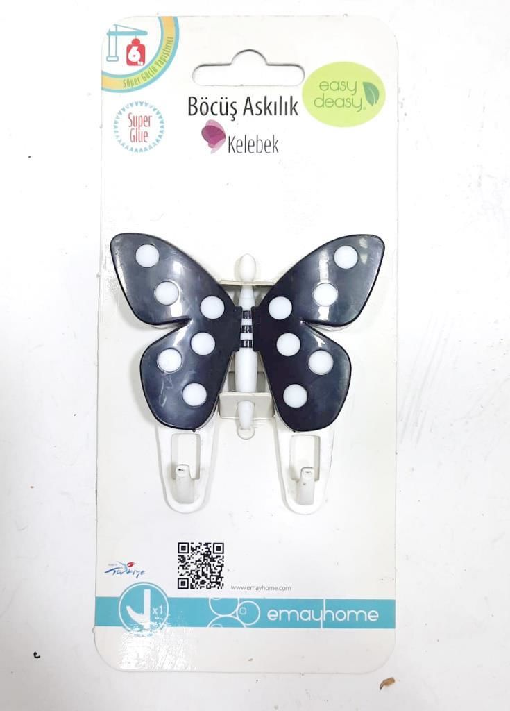 Yapışkanlı Kelebek Eşya Tutucu Askı Çok Amaçlı Askılık