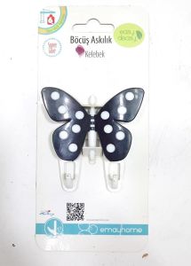 Yapışkanlı Kelebek Eşya Tutucu Askı Çok Amaçlı Askılık