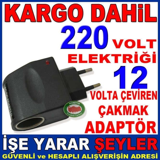 220VOLT ELEKTRİĞİ 12VT ÇEVİREN ÇAKMAK ADAPTÖR KD