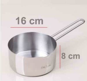 16 cm Kaçerola Derin Sütlük 304 kalite Paslanmaz Çelik Ömür Boyu Garantili 18/10  CR Nİ