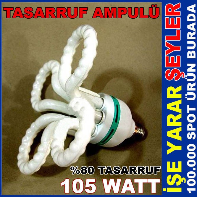105 watt çiçek model yüzde 80 tasarruf ampulü