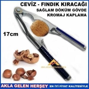Full Çelik Gövde Ergonomik Kauçuk Takviyeli Sap 17cm 2 Farklı Ölçülü Pratik Ceviz Ve Fındık Kıracağı