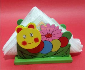 AHŞAP HAYVANLI MODEL MANDALLI NOT TUTACAKLI RENKLİ SEVİMLİ HAYVAN DESENLİ MASA ÜSTÜ AHŞAP PEÇETELİK