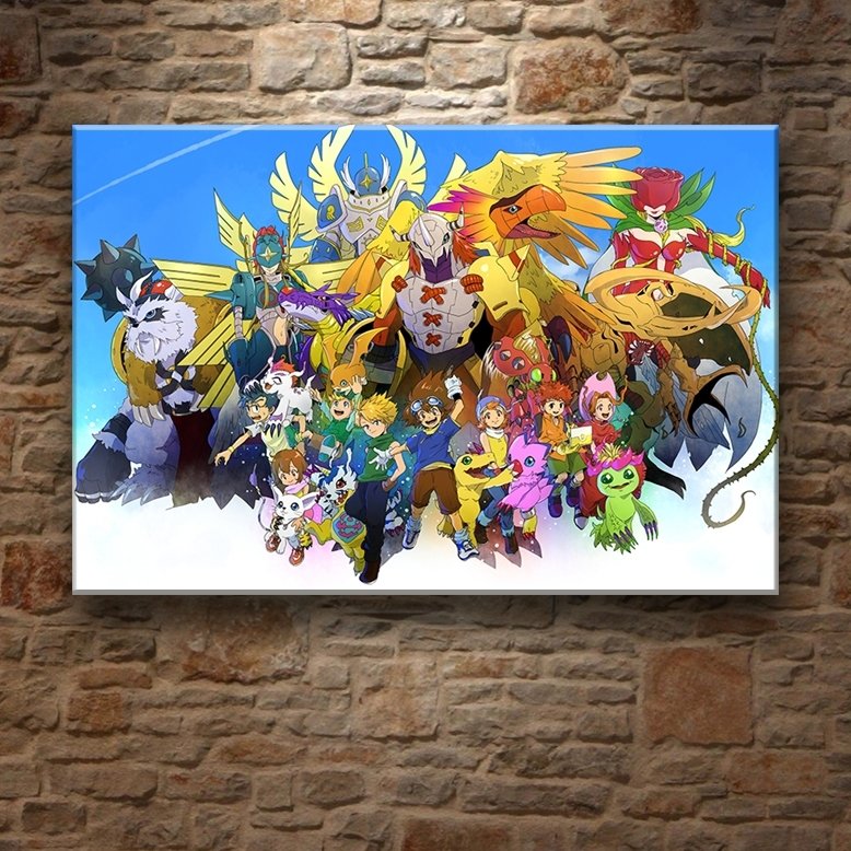 DIGIMON ANA KADRO 7 değişen ölçü ORİJİNAL KANVAS TABLO
