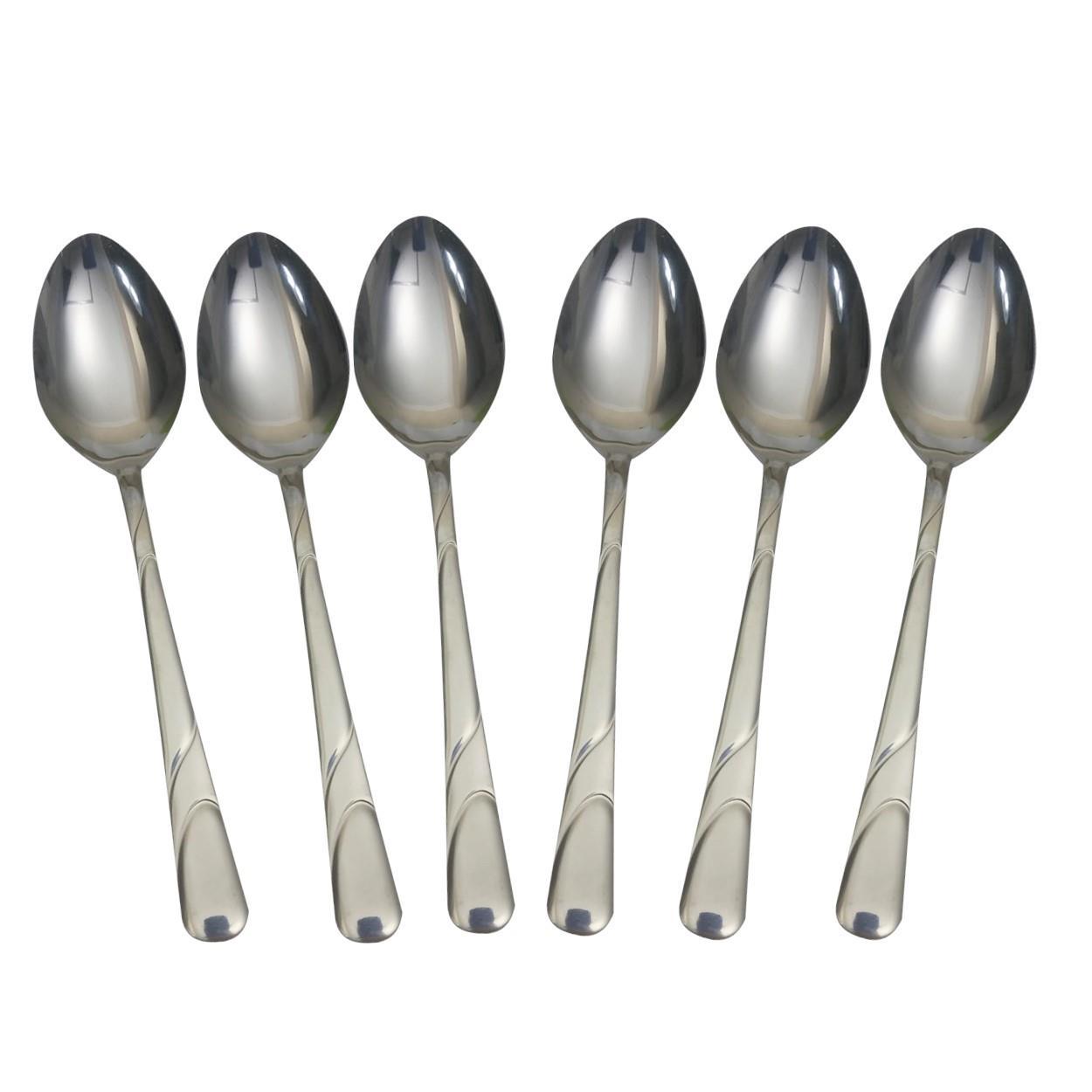 New Trend Süper Kalite Yemek kaşığı 6lı Desen Çelik Yemek Kaşık Rostfrei Süper Kromajlı Paslanmaz
