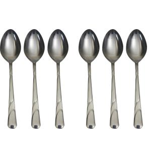 New Trend Süper Kalite Yemek kaşığı 6lı Desen Çelik Yemek Kaşık Rostfrei Süper Kromajlı Paslanmaz