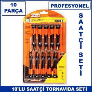 10 Parça Uzun Boy Profesyonel Saatçi Tornavida Seti 1. Kalite ve Dayanıklı