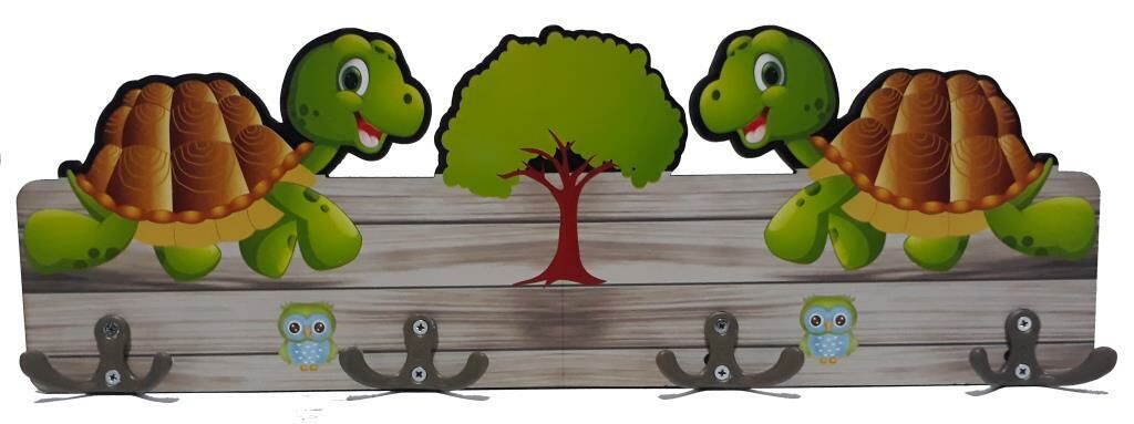 Kubrağa Desenli 38x12x2cm Boyutlarında 8 Kancalı Kepçe Askılığı