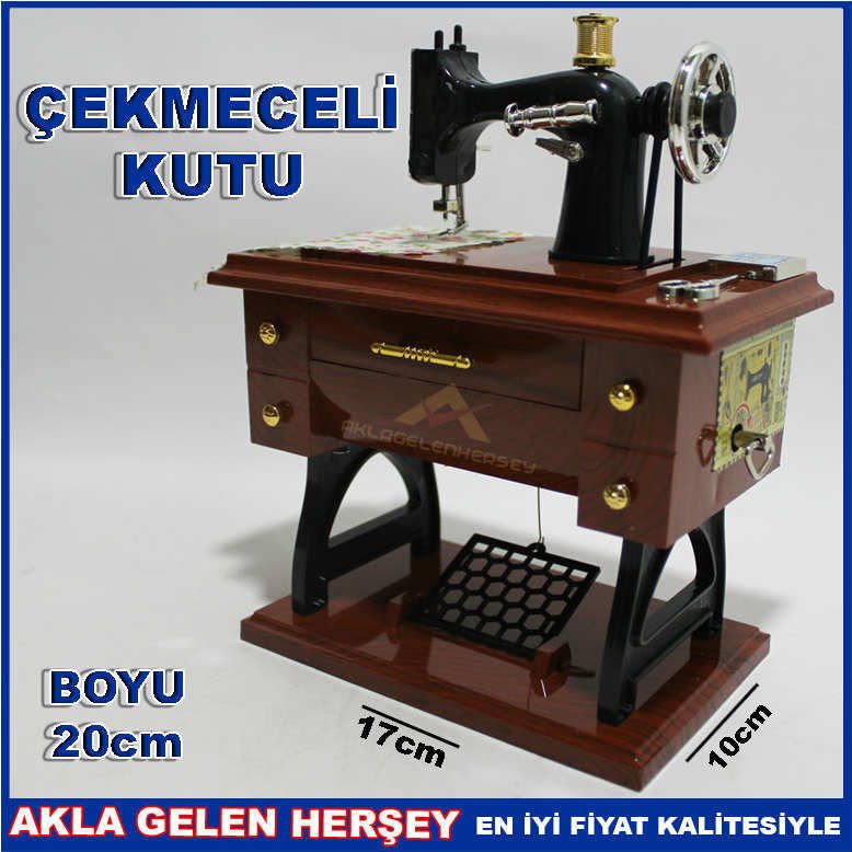 ANTİKA DİKİŞ MAKİNESİ MODELİNDE MÜZİK KUTUSU