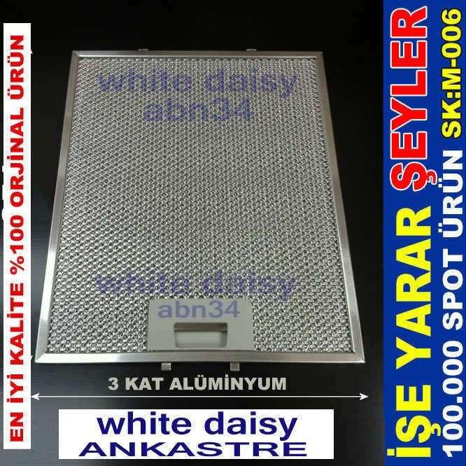 White Daisy Ankastre Davlumbaz Filtresi,WHİTE DAİSY ALÜMİNYUM ANKASTRE DAVLUMBAZ ASPİRATÖR FİLTRESİ