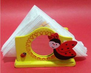 AHŞAP AYNALI MODEL MANDALLI NOT TUTACAKLI RENKLİ HAYVAN DESENLİ MASA ÜSTÜ AHŞAP PEÇETELİK