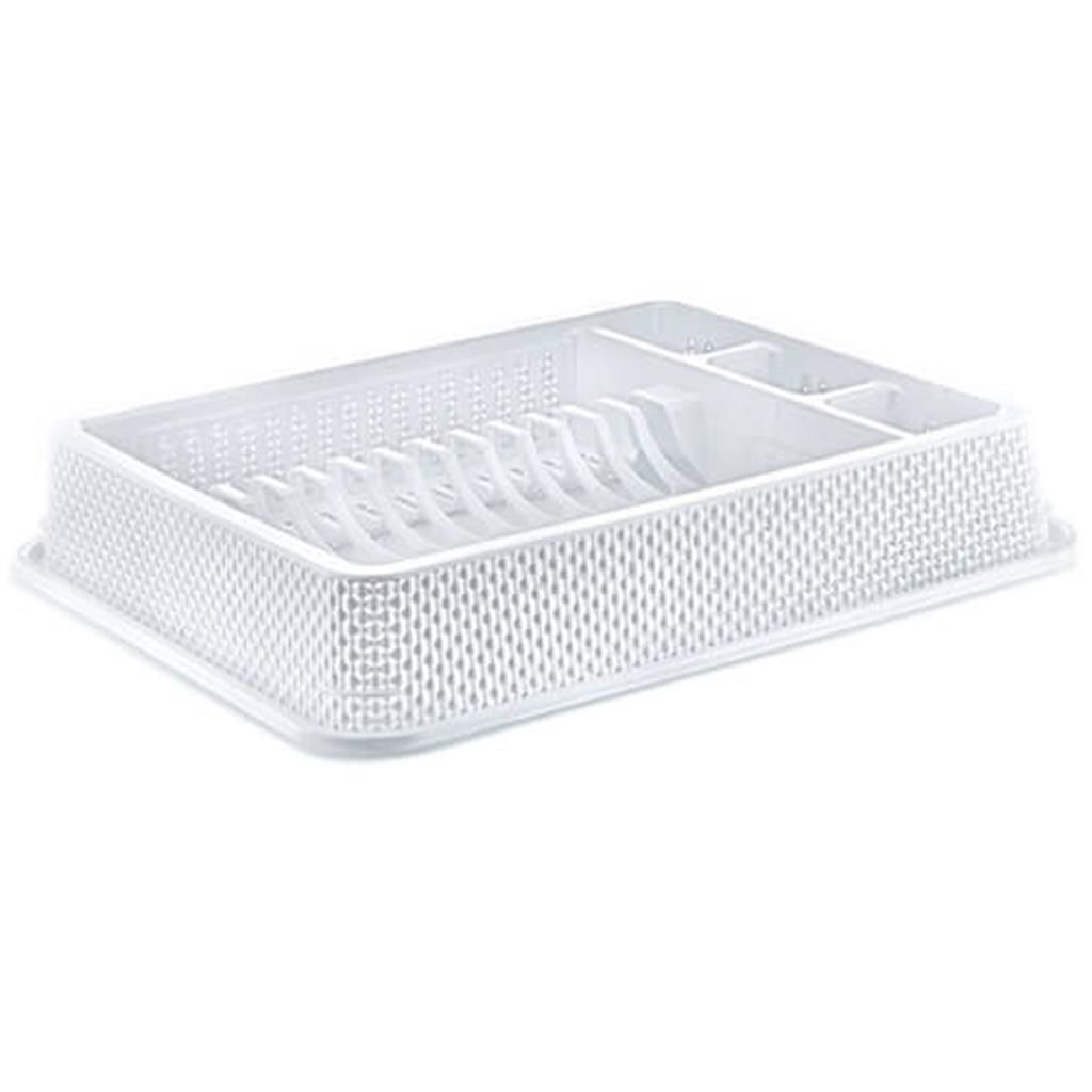 Beyaz Petek Dokulu Kolay Demonte Tabaklık Bulaşıklık Kaşıklık 50x42 Bulaşık Sepeti