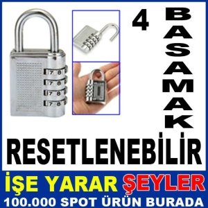 4 HANELİ SIFIRLANABİLİR GENİŞ ŞİFRELİ KİLİT