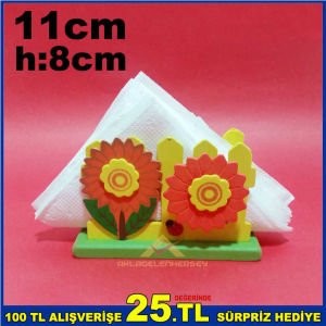 AHŞAP BAHÇE ÇİTİ MODEL MANDALLI NOT TUTACAKLI RENKLİ MEYVE BAHÇESİ DESENLİ MASA ÜSTÜ AHŞAP PEÇETELİK