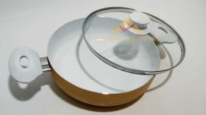 CAM KAPAKLI BASIK SERAMİK KARNIYARIK TENCERESİ