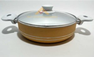 CAM KAPAKLI BASIK SERAMİK KARNIYARIK TENCERESİ