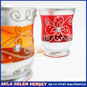 KALİTELİ 11cm SİMLİ TAŞ SÜSLEMELİ CAM VAZO