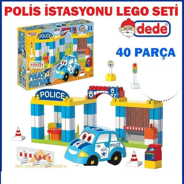 Dede Eğitici Oyuncak Polis İstasyonu 40 Pcs Lego Seti