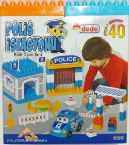 Dede Eğitici Oyuncak Polis İstasyonu 40 Pcs Lego Seti