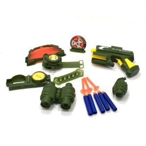 16 Parça Sünger Mermili Tabancalı Gözlüklü Oyuncak Asker Seti - Hunter Silahlı Asker Seti