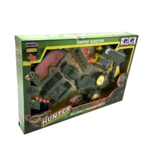 16 Parça Sünger Mermili Tabancalı Gözlüklü Oyuncak Asker Seti - Hunter Silahlı Asker Seti