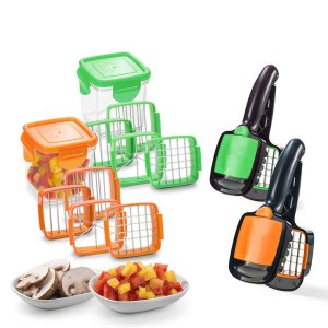 Hazneli Doğrayıcı ve Dilimleme Aparatı Nicer Dicer Quick 5 in 1 Pratik Sebze Meyve Doğrayıcı Seti