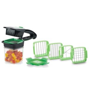 Hazneli Doğrayıcı ve Dilimleme Aparatı Nicer Dicer Quick 5 in 1 Pratik Sebze Meyve Doğrayıcı Seti